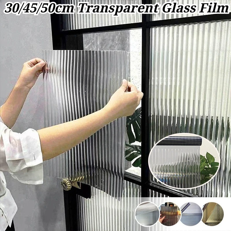 Self-adhesive Glass Film Transparent Bathroom Sliding Doors Decor Windows Cabinets Stickers Partitions Frosted Anti Perspect