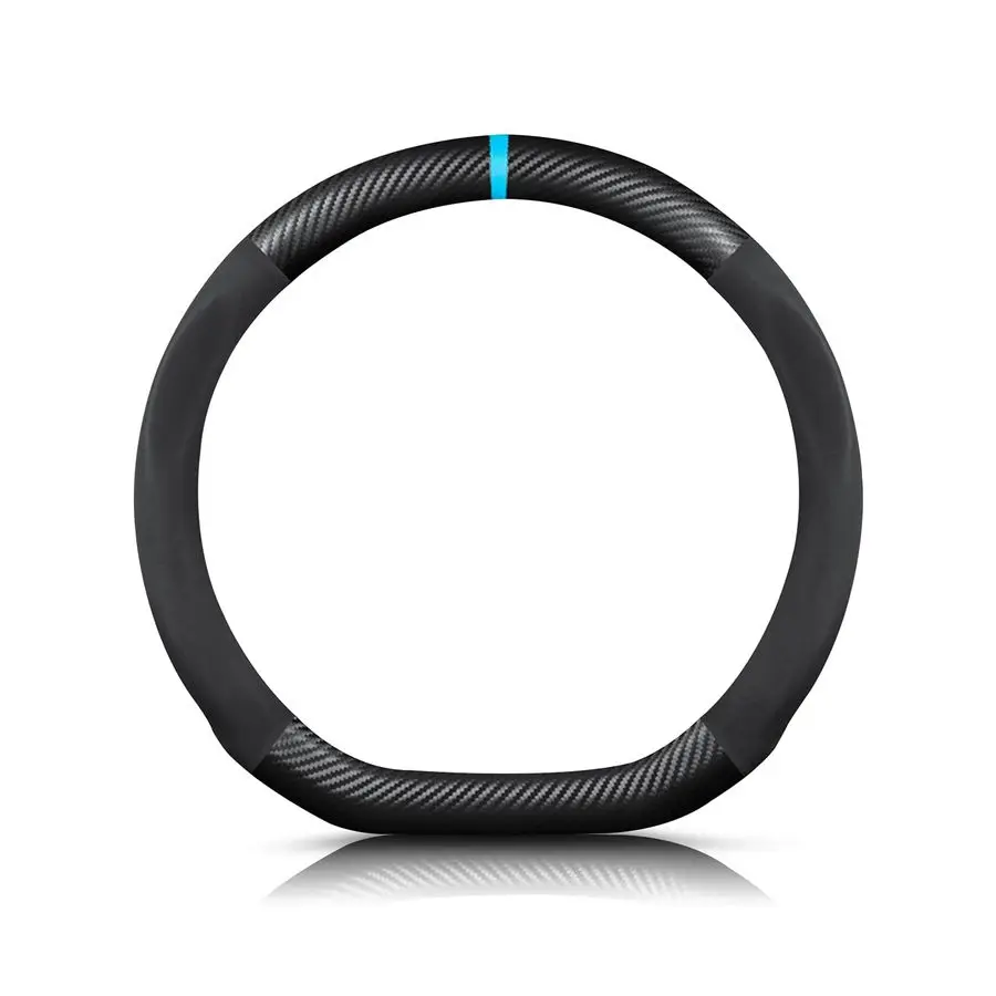 

DShaped Carbon Fiber amp Microfiber PU Leather Steering Wheel Cover AntiSlip Car Steering Wheel Protector Breathable Sweat Absor