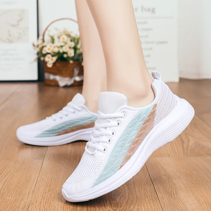 Fashion Women Tennis Shoes Sports Casual Shoes Sneakers Woman Comfortable Breathable White Female Platform Trainers Tenis Mujer