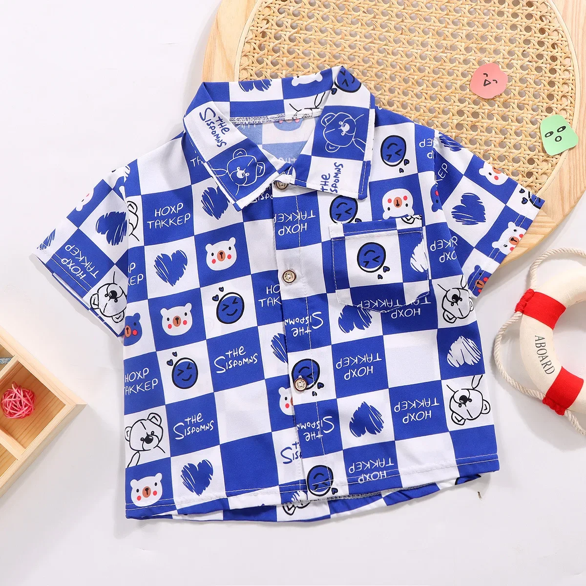 Boys & Girls Shirt 2024 New cotton fabric short sleeve cute loose fit stylish warm print 3D top for kids