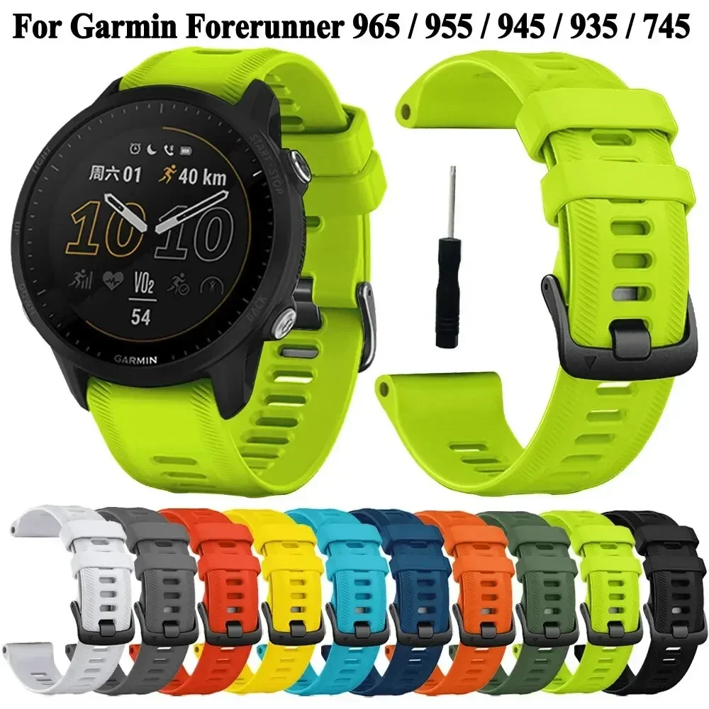 Sports Silicone Strap For Garmin Forerunner 955 965 Solar 945 935 745 Strap Replacement Wristband Bracelet Watchband