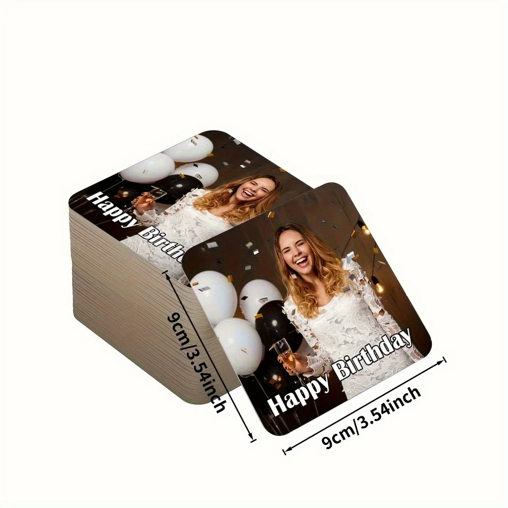 Customized Photo Paper Coasters,Personalized Party Beer Mats, Single-Sided Printing, Suitable for Weddings, Corporate Events