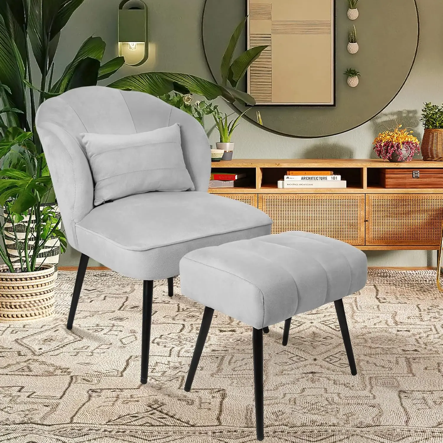 Chaise de salon avec pied, canapé simple en velours, chambre à coucher, bureau, accueil R