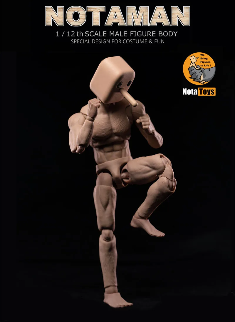 LIMITED Notaman NT01 NT02 NT02W 1/12 Body Male Strong Muscular Body Model With Square Head 16.5CM 6Inch Action Figure Model