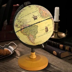 Wooden World Globe With Stand Home Decoration School Education Supplies For Student  Vintage Earth Map Terrestre Globes 22CM