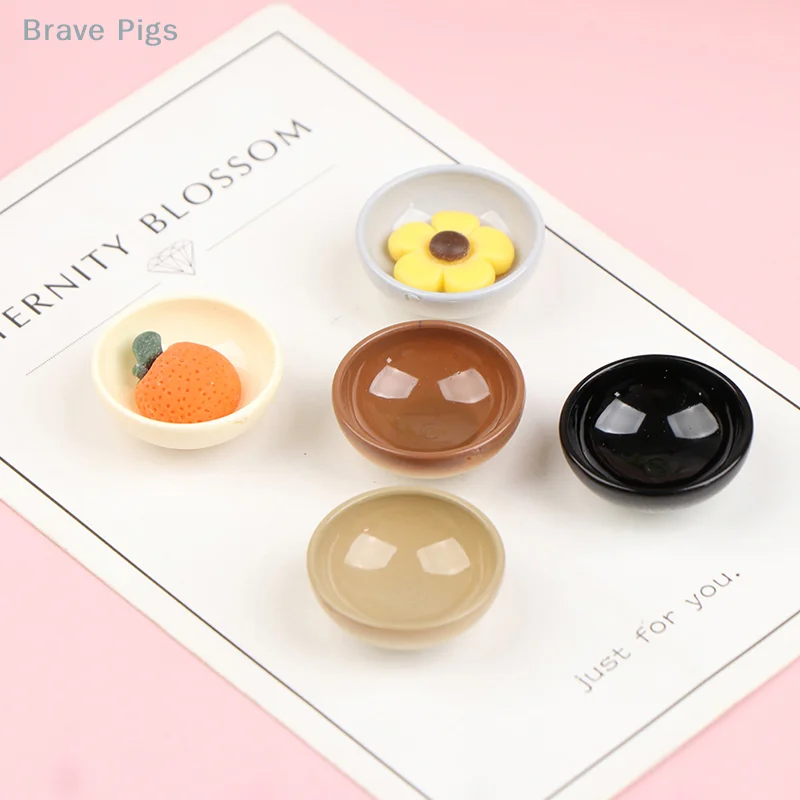 10Pcs Miniature Bowl Dish Round 1/12 Scale Doll House Kitchen Dinning Accessory