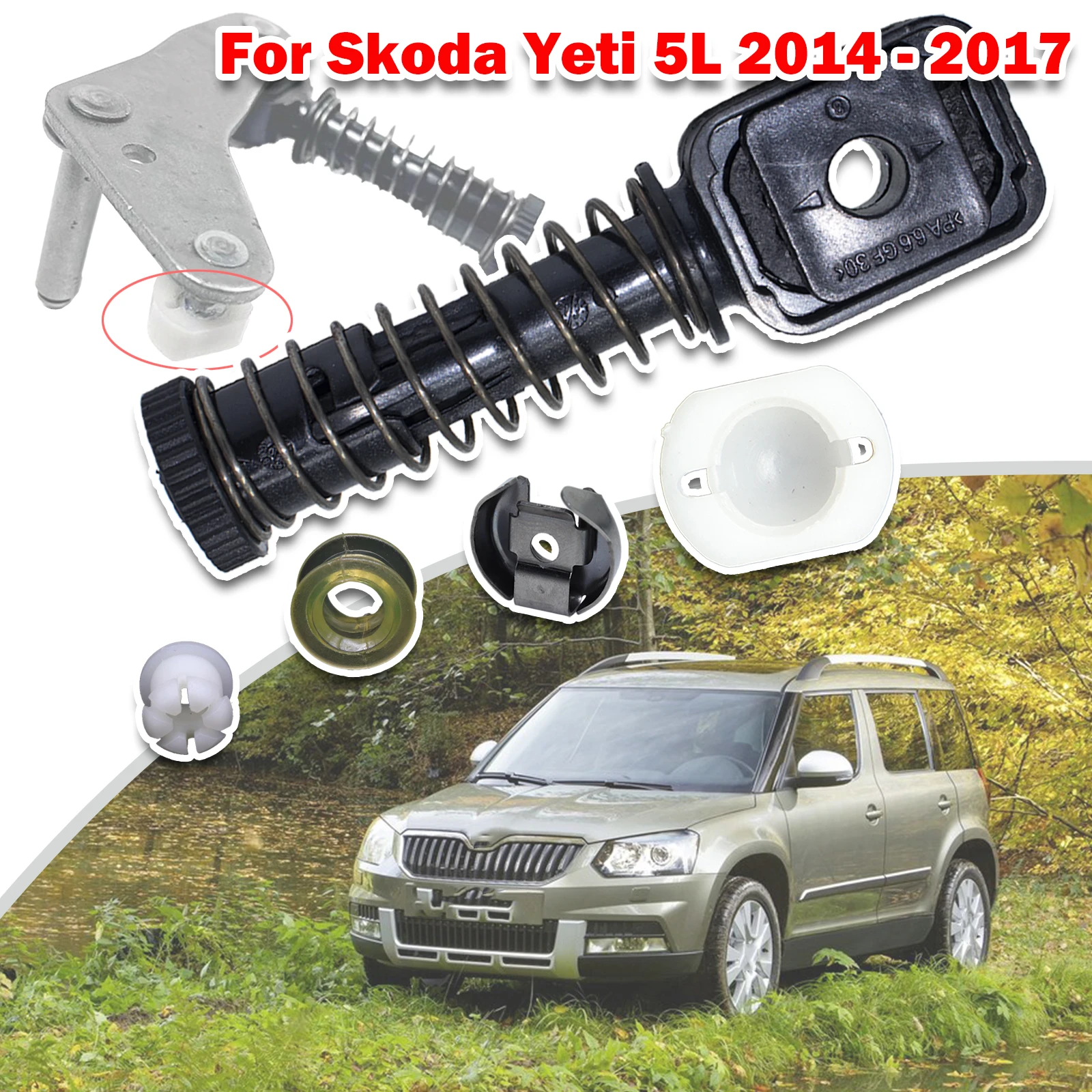 For Skoda Yeti 5L Gear Selector Lever Mechanism Sliding Shoe Bushing Shift Rod Linkage Clip Manual Transmission Rivet 2014-2017