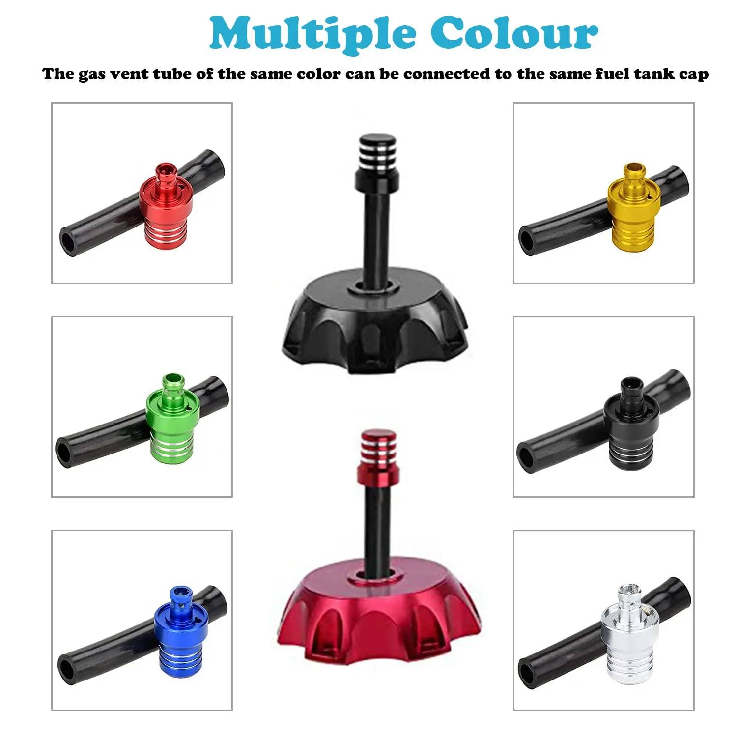 Motorcycle ATV Fuel Tank Breather Pipe One-Way Valve Gas Cap Vent Hose Tube for Motocross Quad Dirt Pit Bike view 2