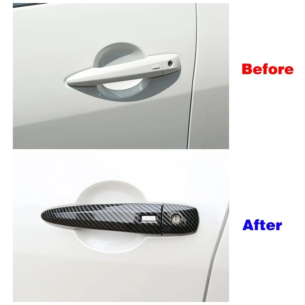 

Reliable-For Nissan Pathfinder 2024 Rogue X-Trail 2021-2024 LHD ABS Carbon Fiber Car Exterior Door Handle Cover Trim Accessories