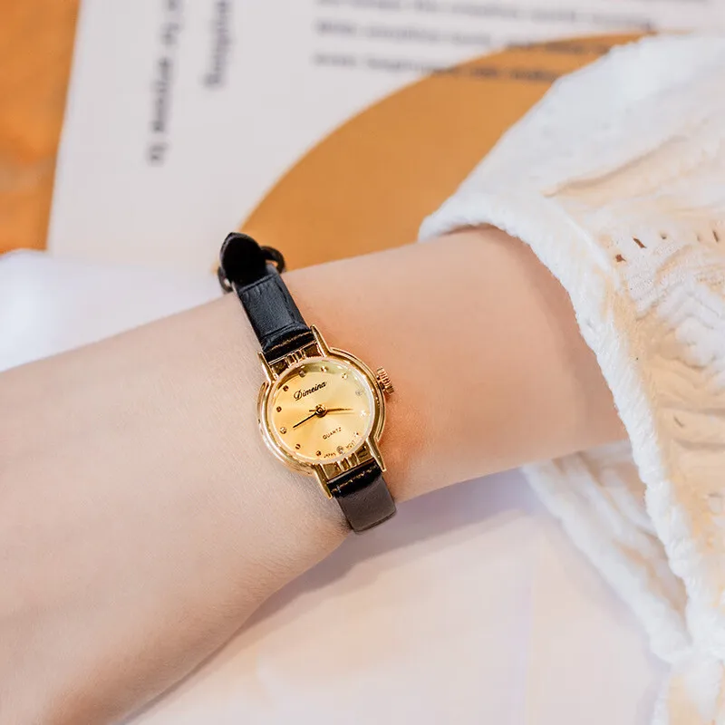 

Elegant Women'S Wristwatch, Round Vintage-Style Watch With Thin Leather StrapAntique Women'S WatchHigh-End Selection Of Watches.