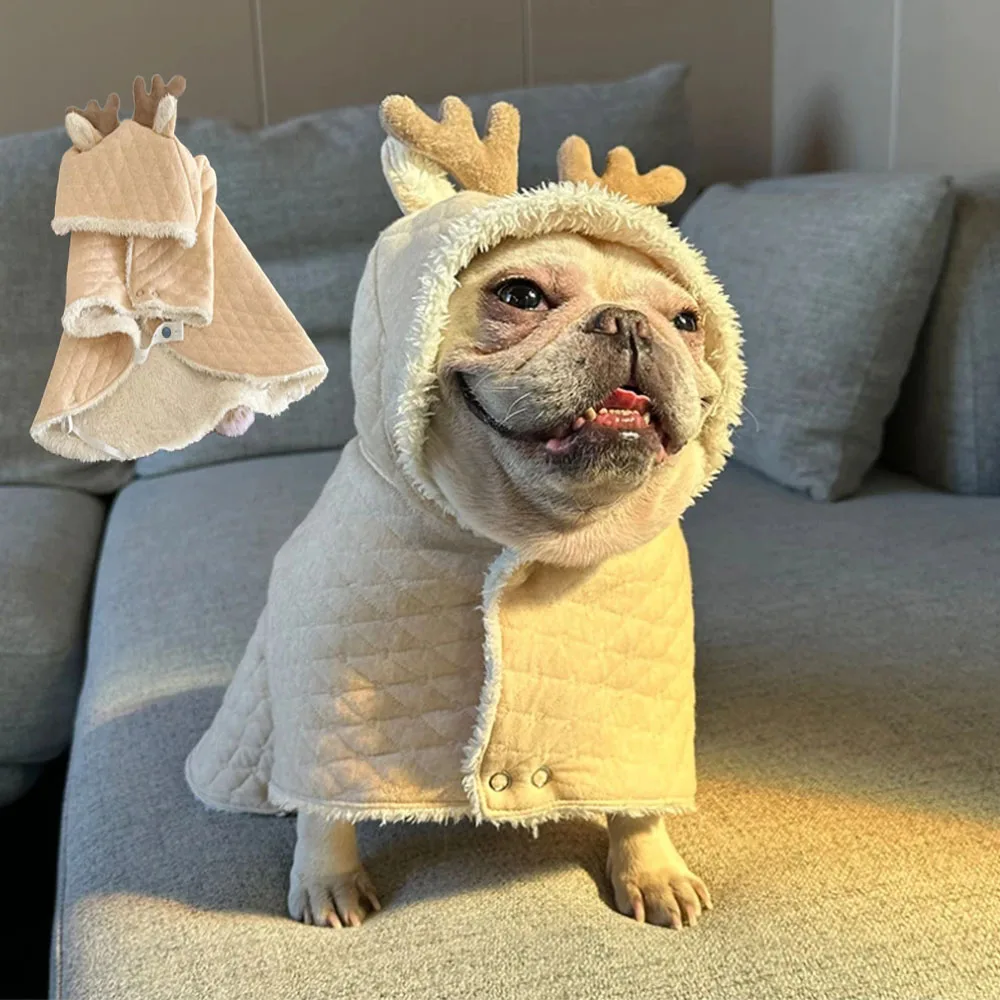 

French Bulldog Clothes Cloak Pug Dog Clothing Winter Pomeranian Poodle Bichon Frise Schnauzer Corgi Shiba Inu Dog Costume Coat