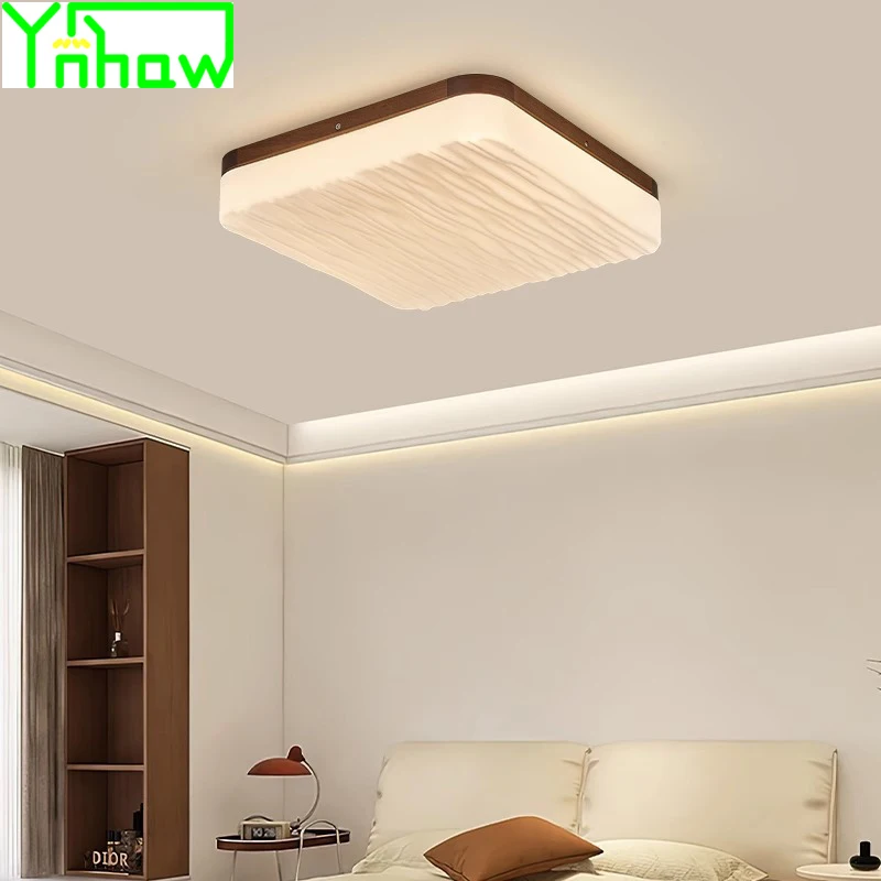 جديد النمط الصيني غرفة المعيشة ضوء السقف الجوز الخشب منتصف القرن مصباح غرفة النوم الطيف الكامل حماية العين الرجعية ماستر #3