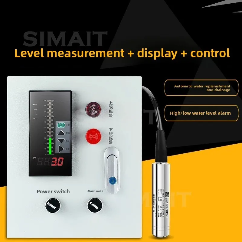 Submersible Liquid Level Transmitter for Fire Tank | Water Level Sensor Controller with Display 4-20mA