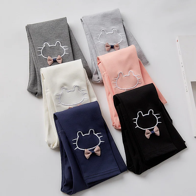 

Children's Girls Leggings Spring Kids Outerwear Trousers Skinny Print Cartoon Spring Autumn Baby Toddler Ninth Trousers 1-8Years