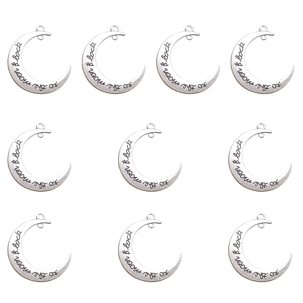 

10pcs Moon Pendant Necklace Crafts Alloy Jewelry Making Charms Diy Set Accessories Stylish Design Bracelet Earrings Project