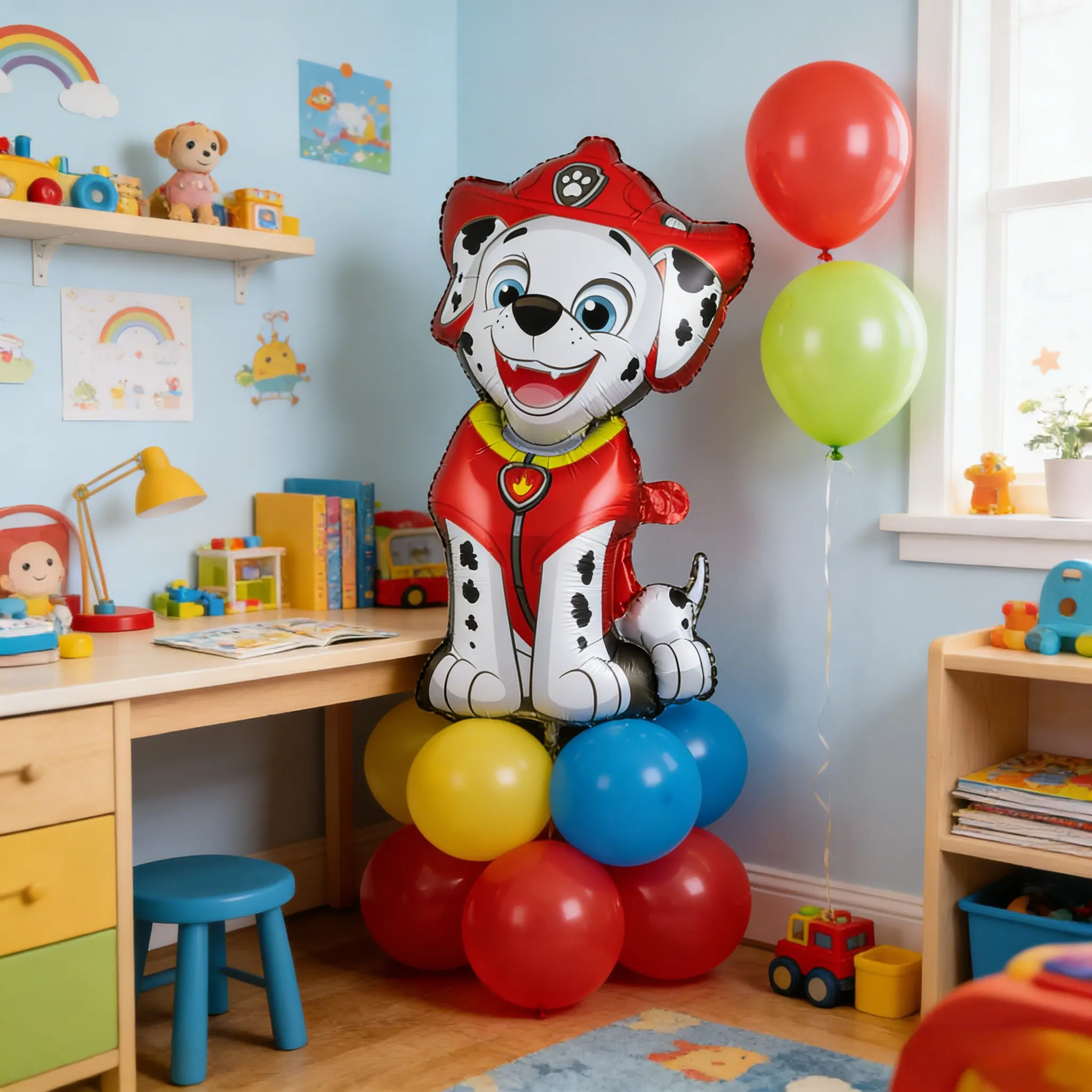 1PC Cute Cartoon Dog Shaped Aluminum Foil Balloon Sitting Design Birthday Party Decoration Balloon Paw Patrol Theme