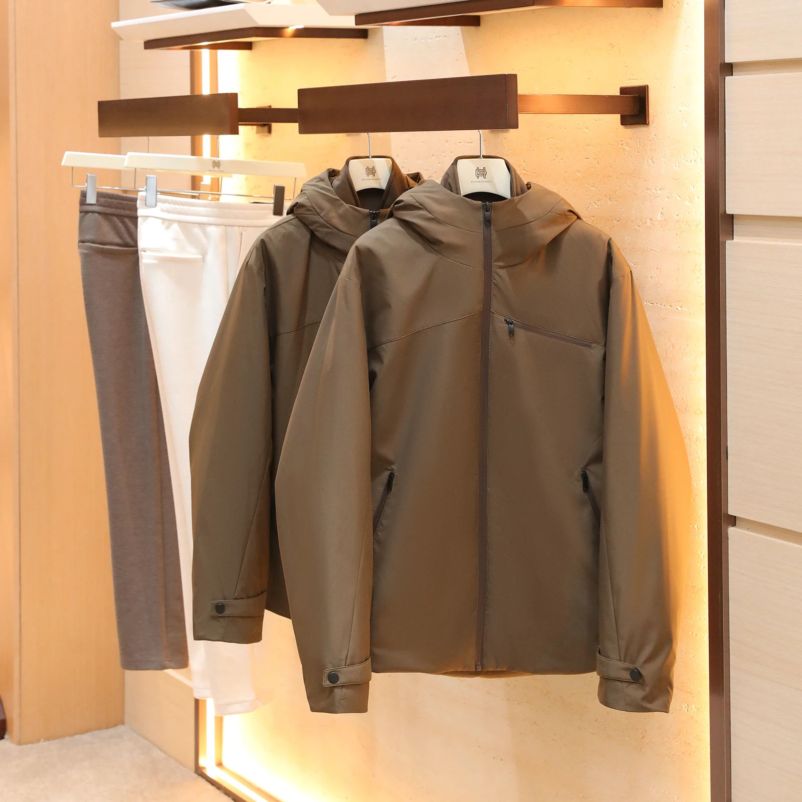 

Men's Tee-in-One Detachable Fce Soft ell Jaet Outdoor Warm Goose down Parka 2025 Winter New Arrival Doctor.Huang's