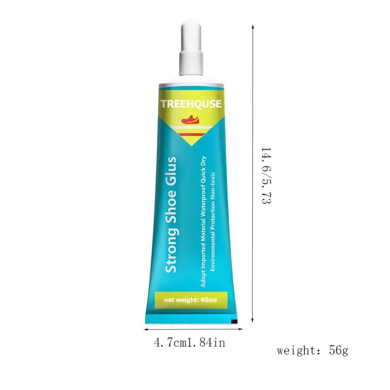 1세트 신발 수리 접착제 65ML 강력 접착 부드러운 고무 신발 접착제 (샌드페이퍼 및 고무줄 포함) 스니커즈 부츠 신발용