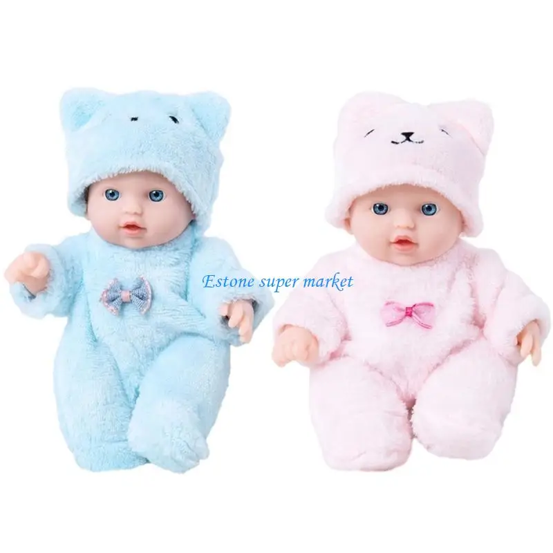 090B 2 stuks siliconen reborns babypoppen met realistische bewegingen pluche beer kleding zuigelingen voor kleutertraining