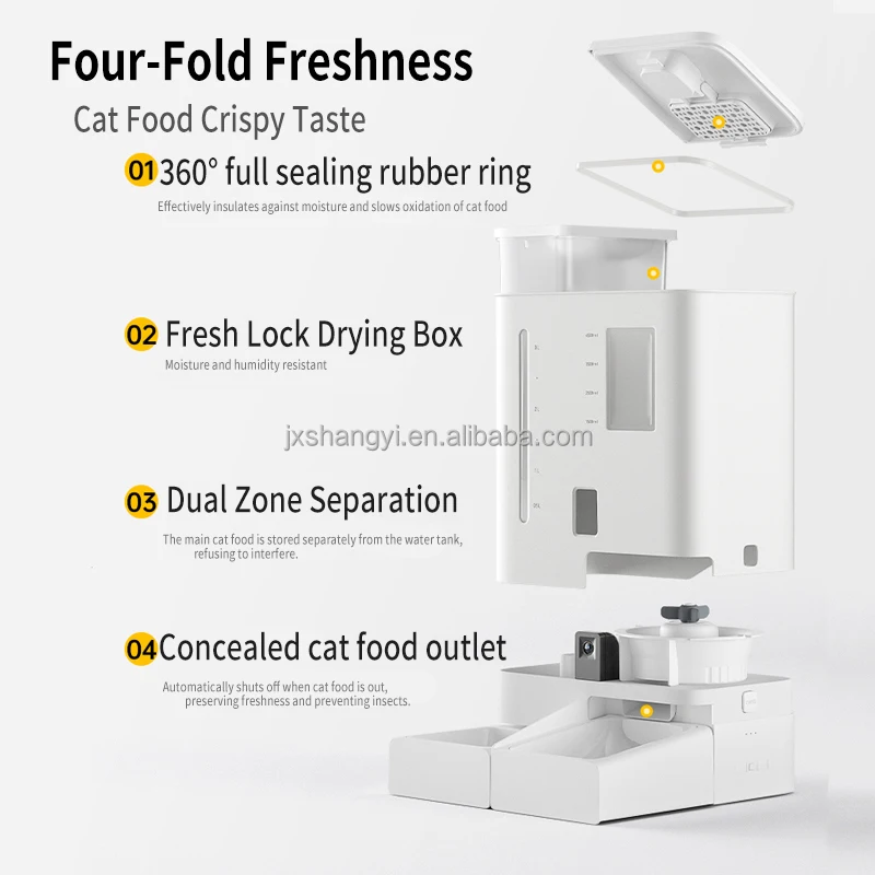 hit product2025 5L 2 in 1 Smart Automatic Dog & Cat Pet Food & Water Dispenser with Camera Timer WiFi Modern Design Charge
