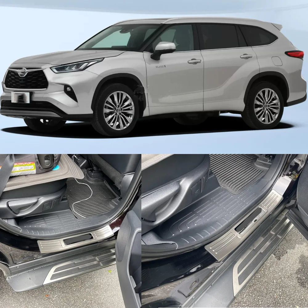 Накладка на порог внутри и снаружи двери из нержавеющей стали, защитная накладка на пороги для Toyota Highlander 2020 2021 2022 XU70 4TH