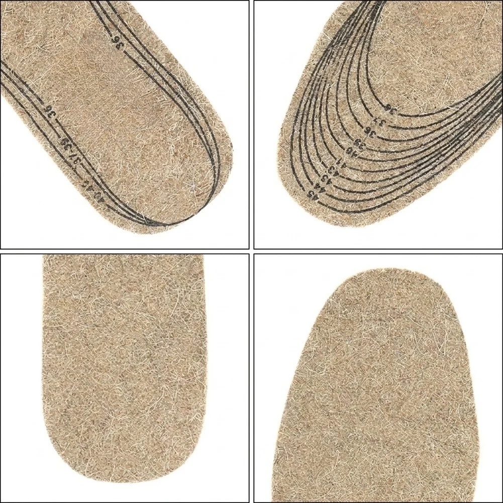 Thickened wool felt shockabsorbing insoles warm multisize fit for winter shoes enhanced comfort and durability