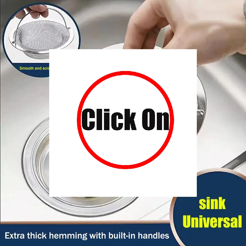 

1pcs Stainless Steel Kitchen Sink Filter Kitchen Garbage Food Residue Dishsink Filter With Handle Metal Sink Strainer