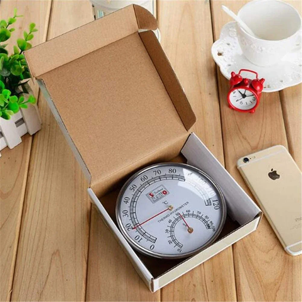 Stainless Steel Thermometer Hygrometer for Sauna Room Temperature Humidity Meter