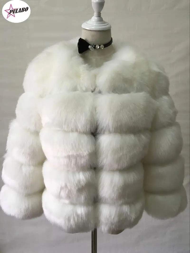 PULABO S-4XL Mink Coats Autumn Winter Fluffy Black Faux Fur Coat Women Elegant Thick Warm Faux Fur Jackets For Women Tops