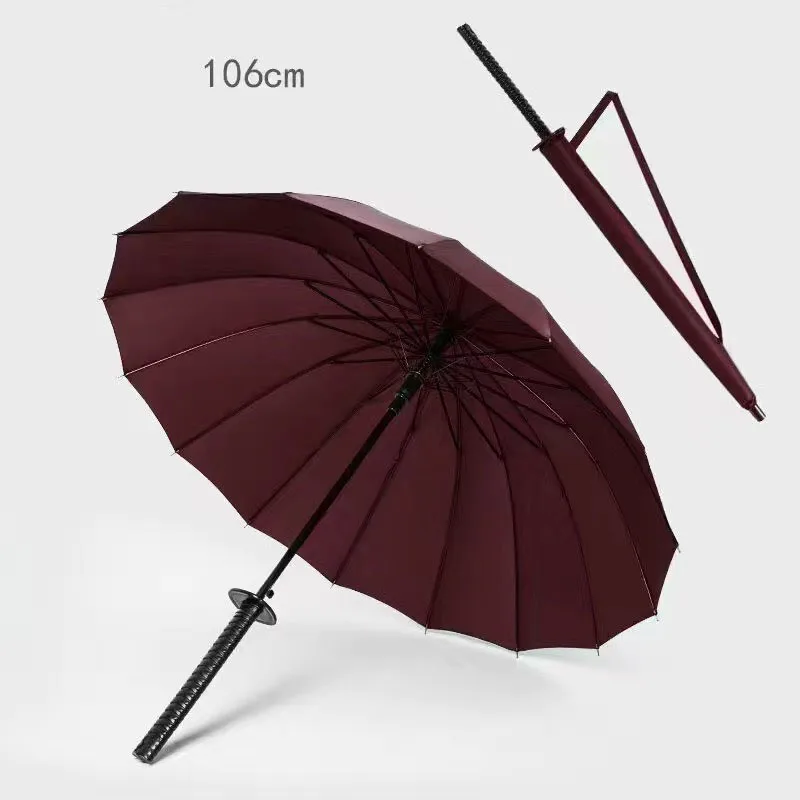 16 Bones Long Handled Umbrella Bushido Knife Samurai Sword Cosplay Umbrella