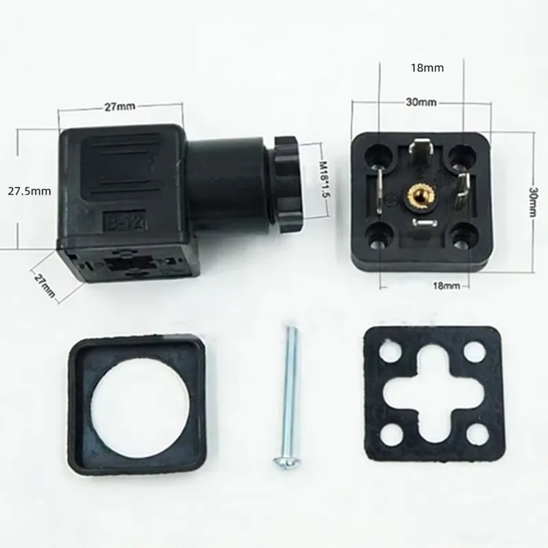 

5pcs DIN43650A 4PIN 3PIN Square Plastic Hole distance 18mm Solenoid Valve Kits Plug 0200SZ Hydraulic Solenoid Valve Junction Box