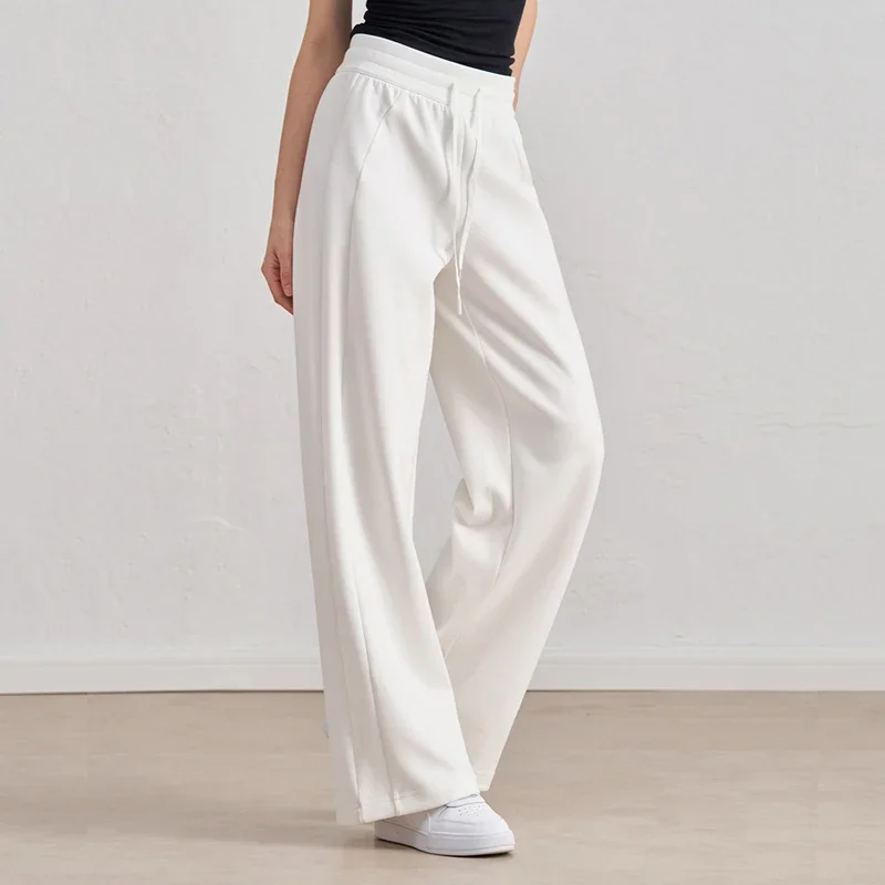 

Women's Wide Leg Sweatpants Straight Baggy Sweat Pants High Waisted Lounge Pants Drawstring Athletic Flared Joggers No Pockets