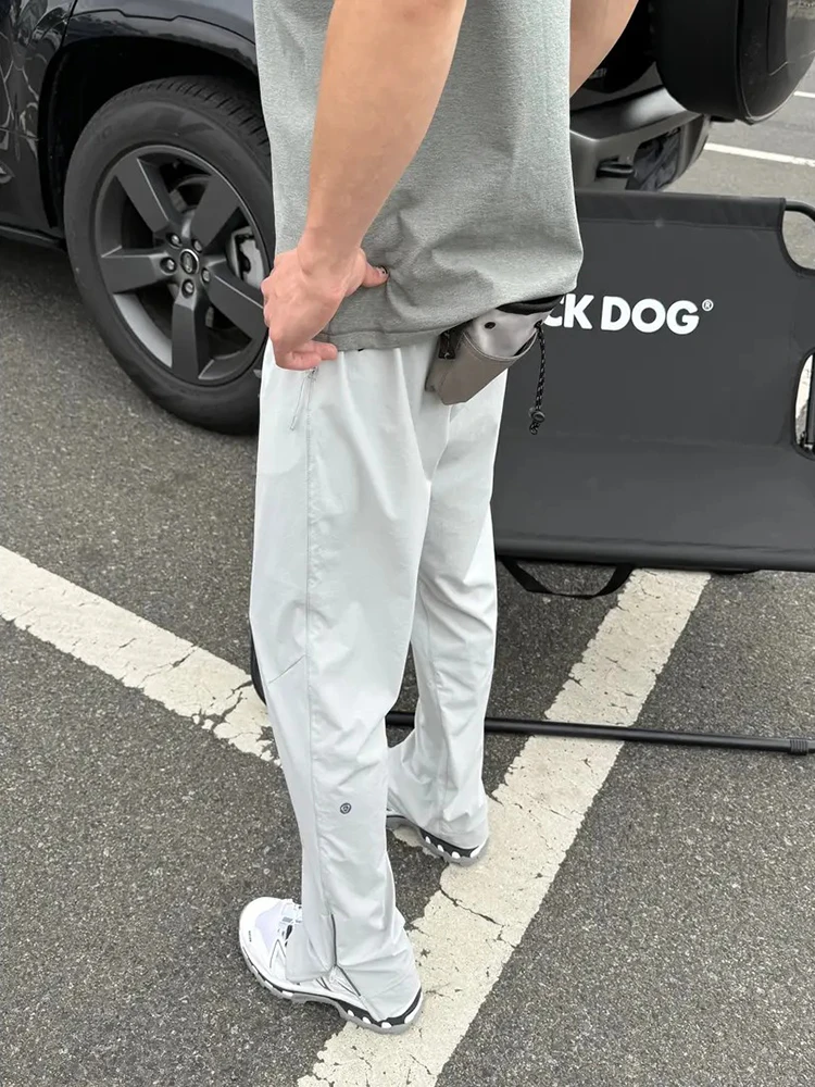 

Qui Dry Ice Silk Men's Summer Thin Elastic Straight Leg Workwear Trousers Outdoor Mountain Climbing Pants Casual Loose Fit