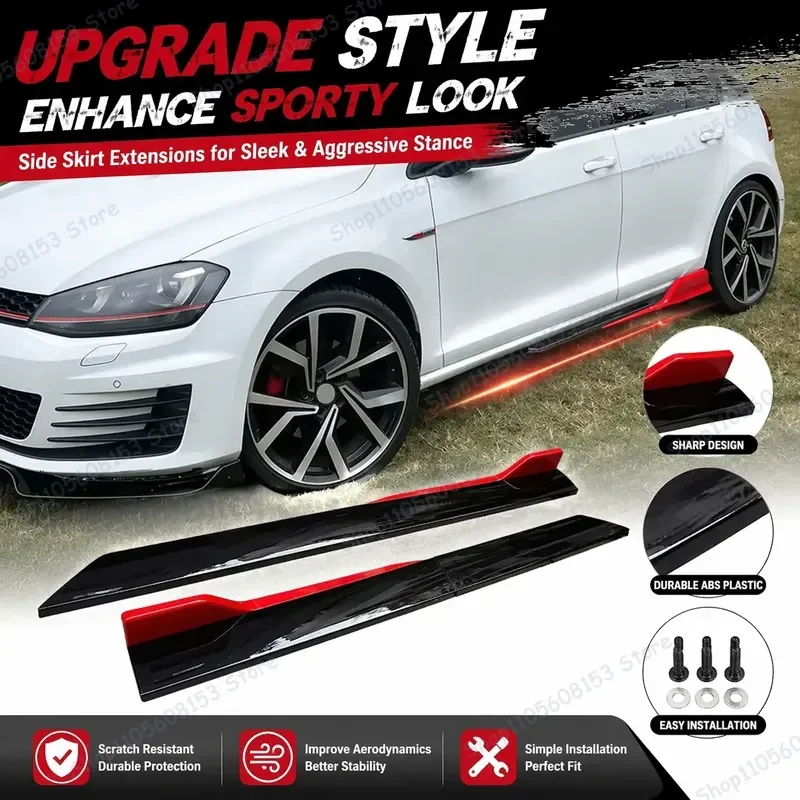 For VW Golf MK4 MK5 MK6 MK7 Side Skirt Extensions Body Kit Lip Guard Car Styling Trim Protection Aerodynamic Splitter Winglet