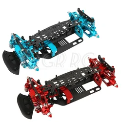 Telaio in lega metallica e telaio in fibra di carbonio con trasmissione a cinghia ammortizzatori per parti aggiornate per auto Tamiya TT01 TT-01 1/10 RC