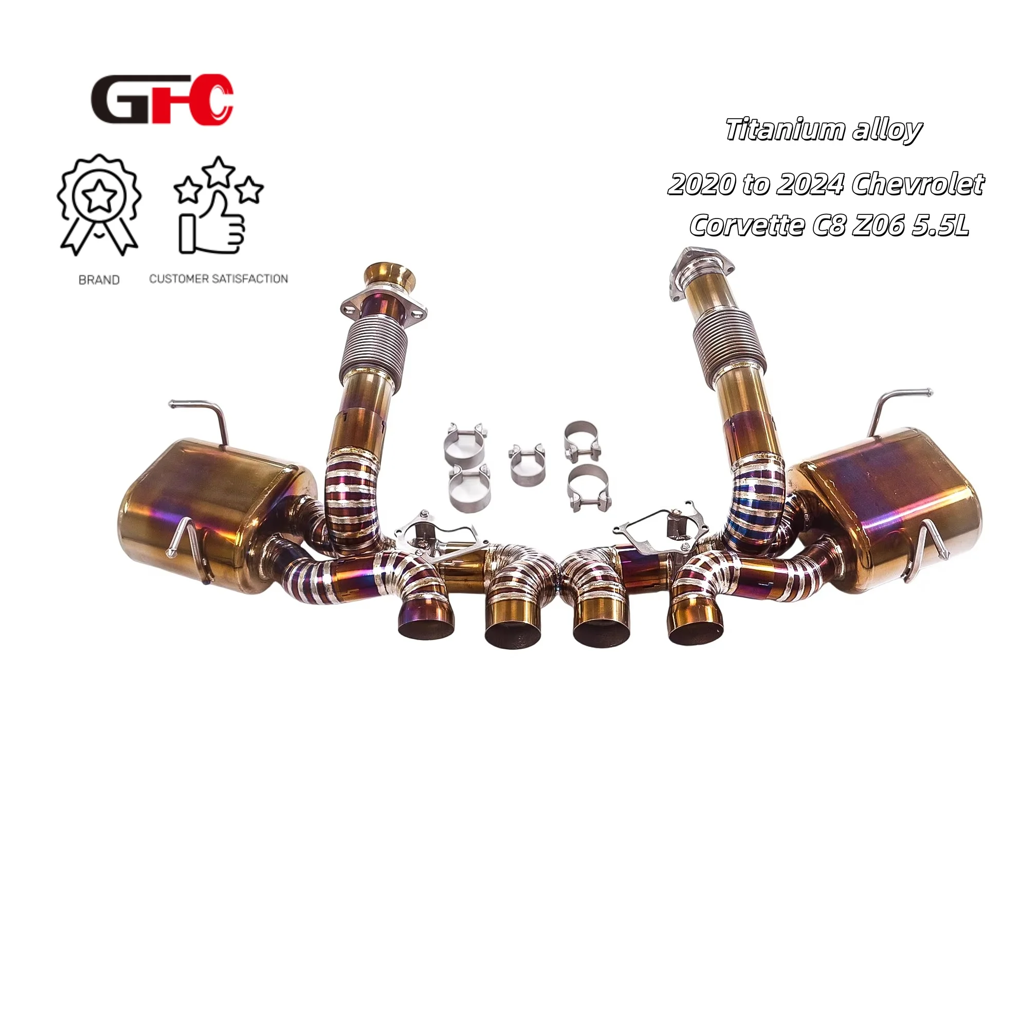

GFC Exhaust Catback High Performance Valvetronic Titanium for 2020 to 2024 for Chevrolet Corvette C8 Z06 5.5L Exhaust Pipe
