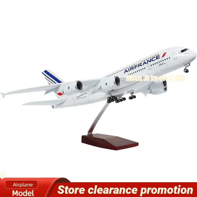 A380 Air France Airplane 1:160 Airbus Large Plane With LED Accessories for Collection Scale Models Diecast Home Light or Gift