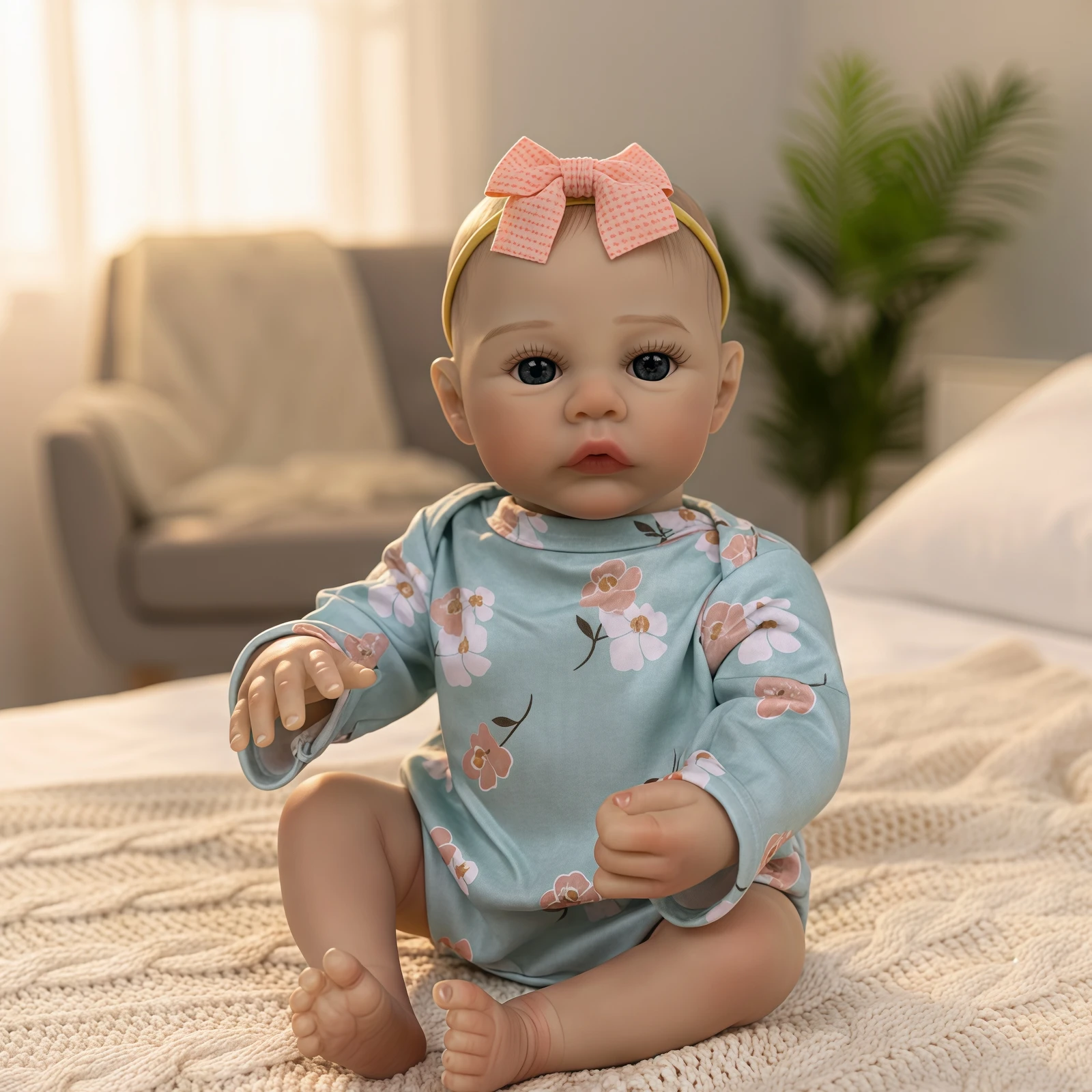 

18"/45cm Realistic Reborn Girl Baby Doll Full Body Vinyl Silicone 3D Hand Painted Newborn Gift Birthday Gift Christmas Gift