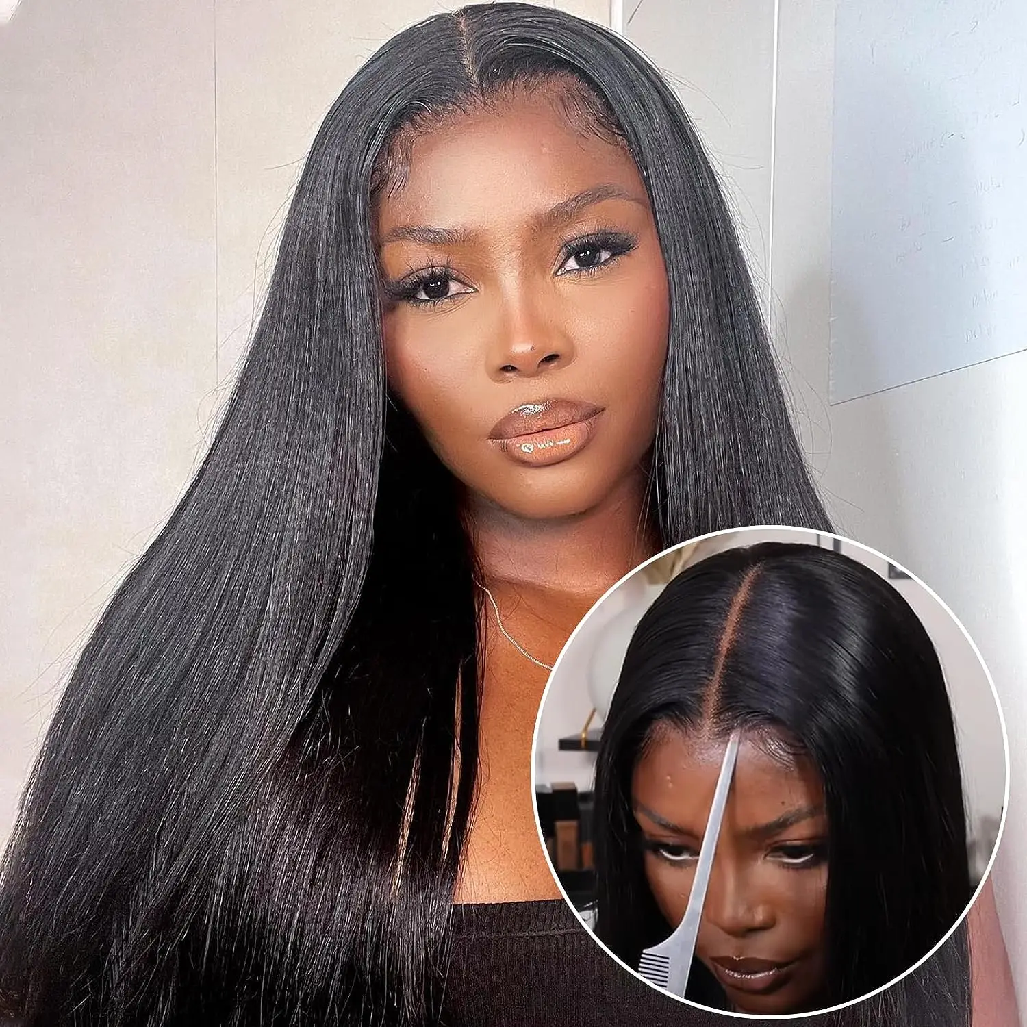 Ready to Wear Human Hair 180% Glueless Lace Front Wigs PrePlucked 30 36 Inch Straight Brazilian 4x6 5x5 Pre Cut Lace Closure Wig