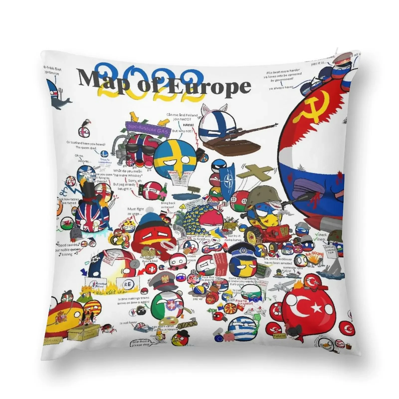 

2022 Countryballs EUROPE Map! Throw Pillow Pillowcases For Pillows Pillowcases Christmas Pillowcase Sofa Cushions Covers pillow