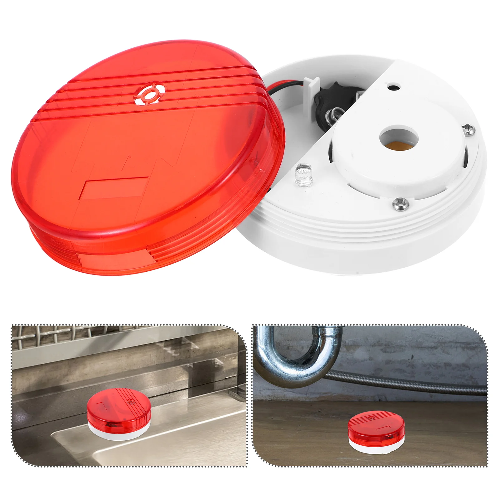 

Smart Water Leak Sensor Alarm Red Waterproof For Home Protection High Sensitivity Leak Prevention Device Water