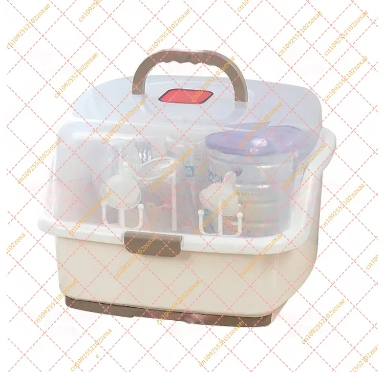 Portable Baby Bottle Drying Rack, BPA Free Pacifier & Cup Drain Holder, Infant Feeding Bottle Drainer Storage Box Organizer