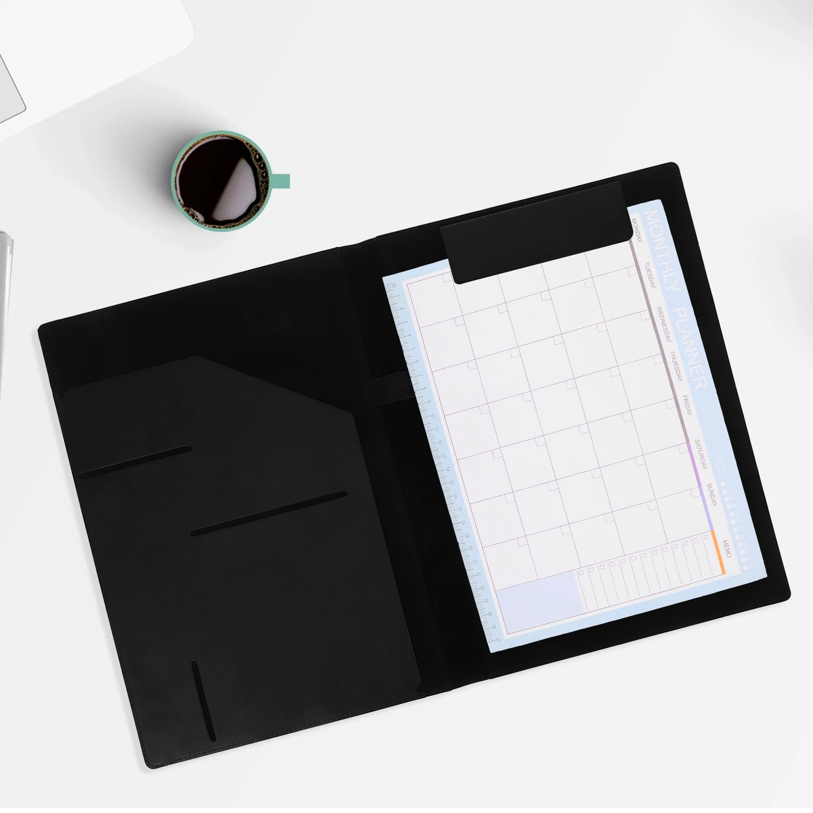 

1pc Magnetic Pu Folder Document Portfolio Binder A4 Work Business Conference Resume Interview Organizer Multi-Functional