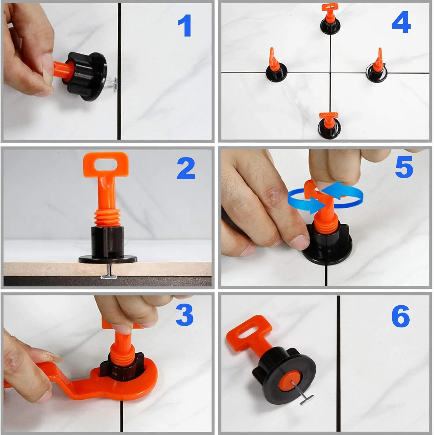 204-51Pcs Tile Leveling System Tile Laying Level Wedges Alignment Spacers for Leveler Locator Spacers Plier Flooring Wall