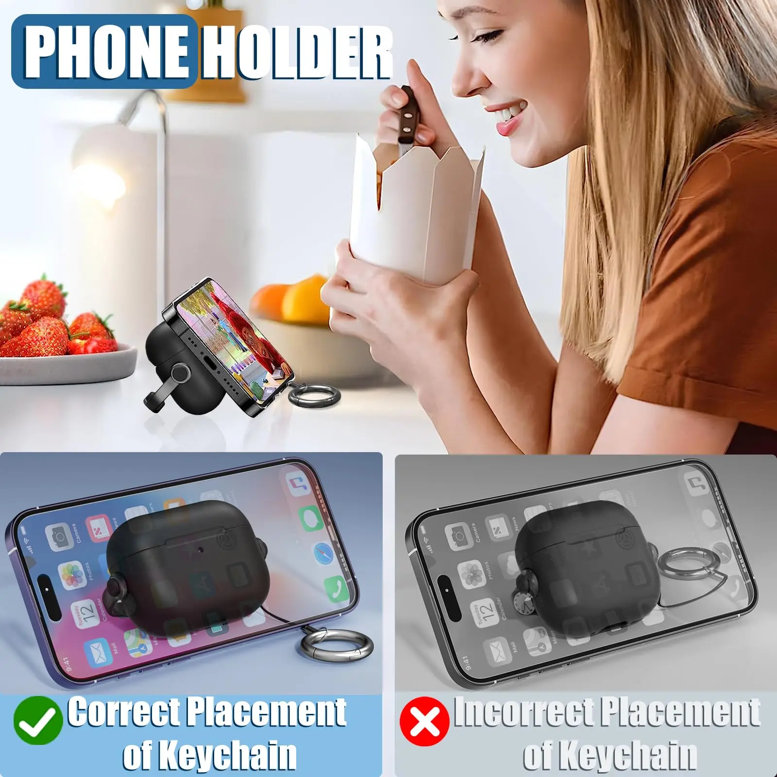 2025 For AirPods Pro 3 Cases simple Phone Stand Music headphone case Wireless Bluetooth Case For Air Pods Pro 3 lanyard Keychain - Image 5