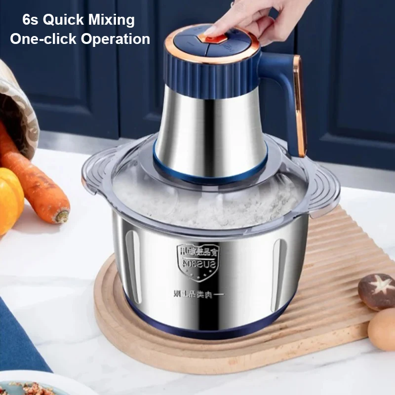 5L 전기 고기 분쇄기 쵸퍼 스테인레스 스틸 고기 야채 블렌더, 500W 가정용 먹거리 푸드 프로세서 Mincer 5 가지 모드
