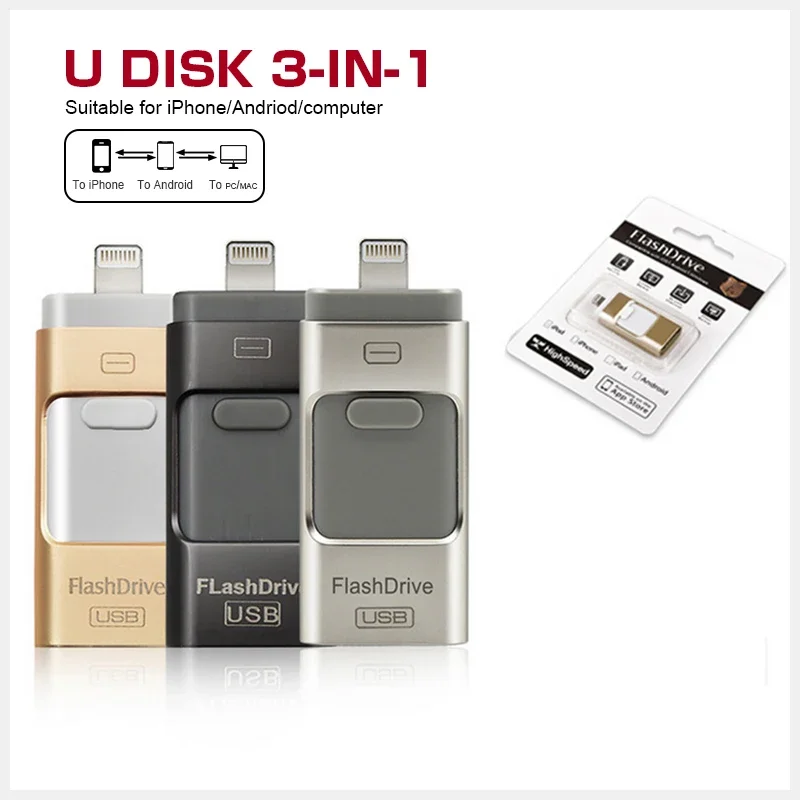 محرك القلم 1 تيرا بايت 512 جيجابايت 256 جيجابايت 128 جيجابايت بندريف USB 3.0 OTG iFlash Drive HD USB محركات أقراص فلاش آيفون 7 آي باد آي بود iOS أندرويد الهاتف