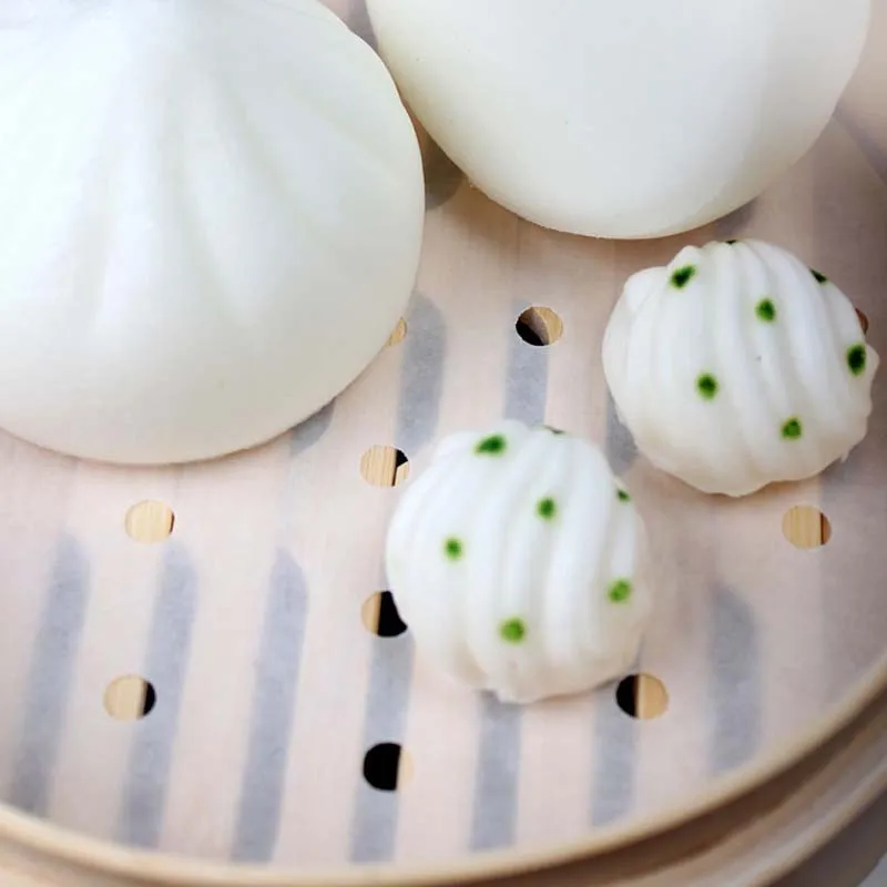 100PCS Steaming Paper Steaming Steamed Buns Steaming Mat Steaming Mantou Pad Paper Non Stick Household Food Grade Steamer Paper