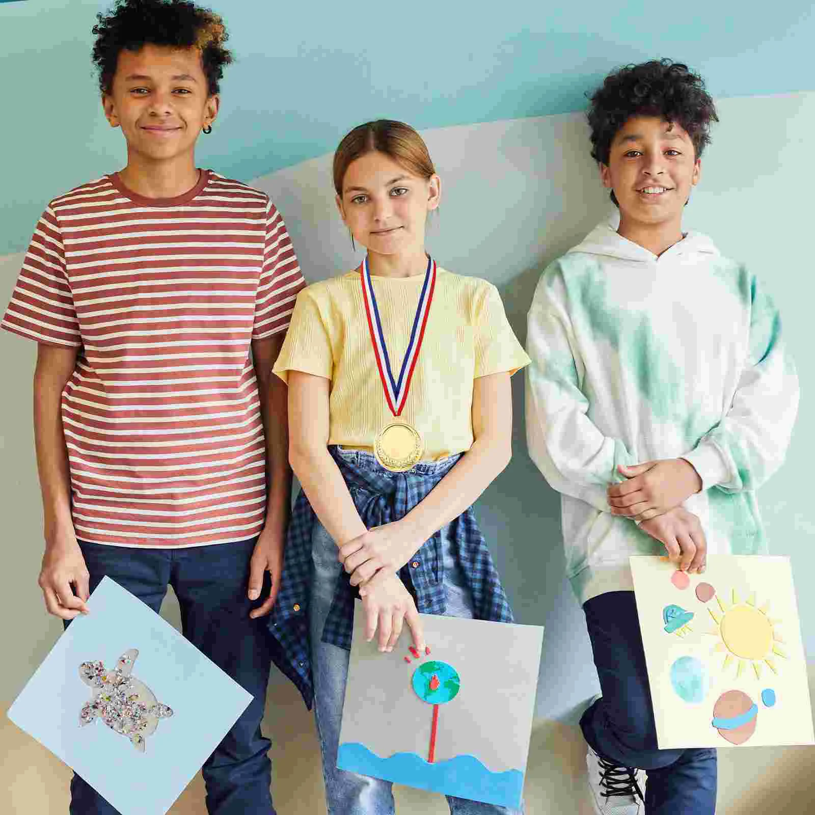 12 Pcs Medal Lanyard Multi-function Neck Ribbon Sports Meeting Award Straps Ribbons with Clip Competition Party Tie