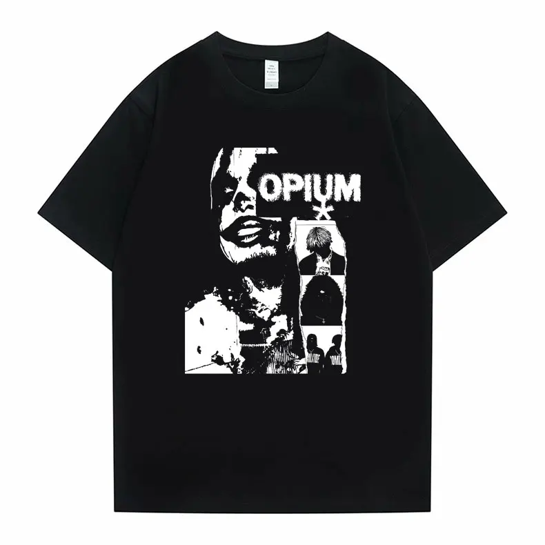 

Rapper Playboi Carti Opium Graphic T-shirt Ken Carson Homixide Gang Destroy Lonely Print T Shirt Male Hip Hop Oversized Tshirt